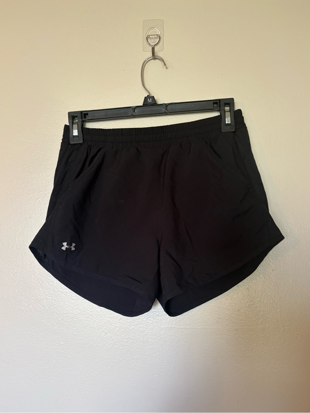 Under Armour Black Women's Athletic Shorts with Silver Logo